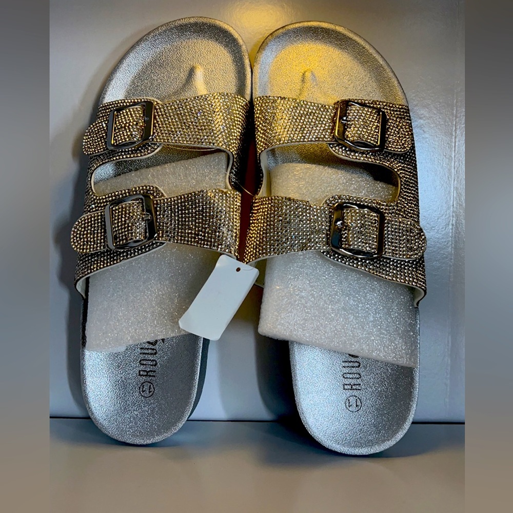 Rhinestone Footbed Sandals